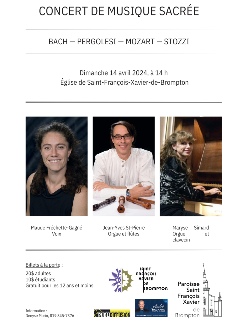 CONCERT DE MUSIQUE SACRÉE SaintFrançoisXavierdeBrompton